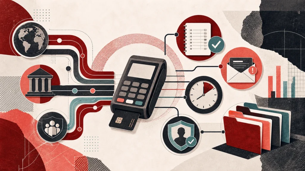 Payment rails connected to consent records, complaint handling, and identity controls
